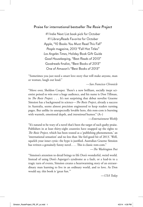 The Rosie Project cover