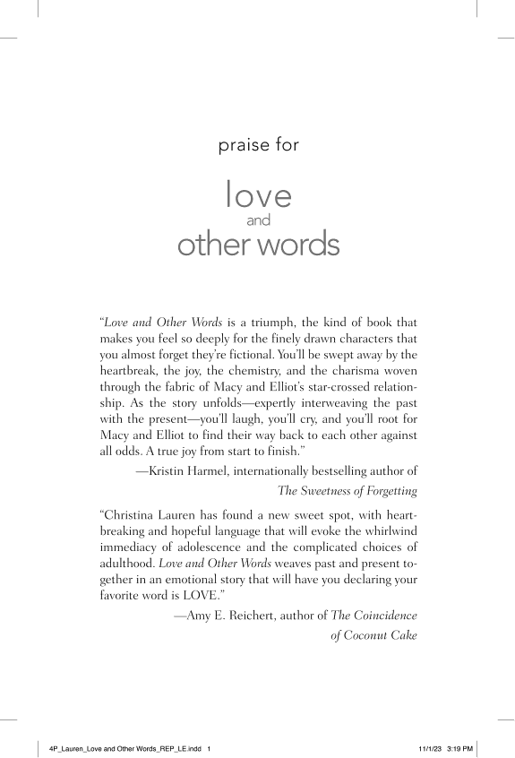 Love and Other Words cover